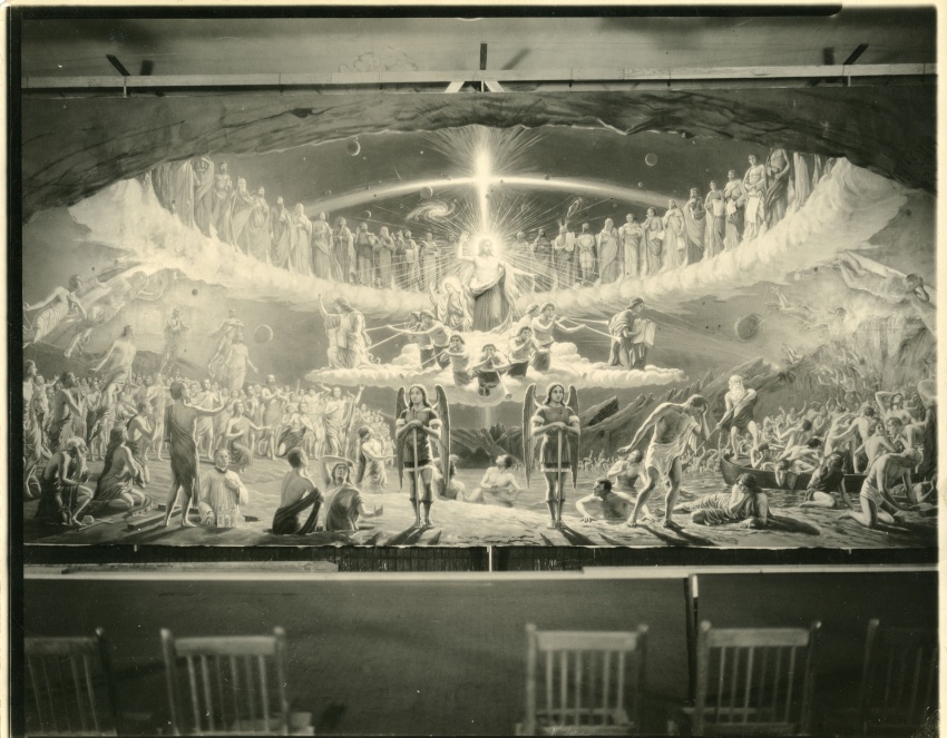 Complete mural of the Judgement in the artist's studio