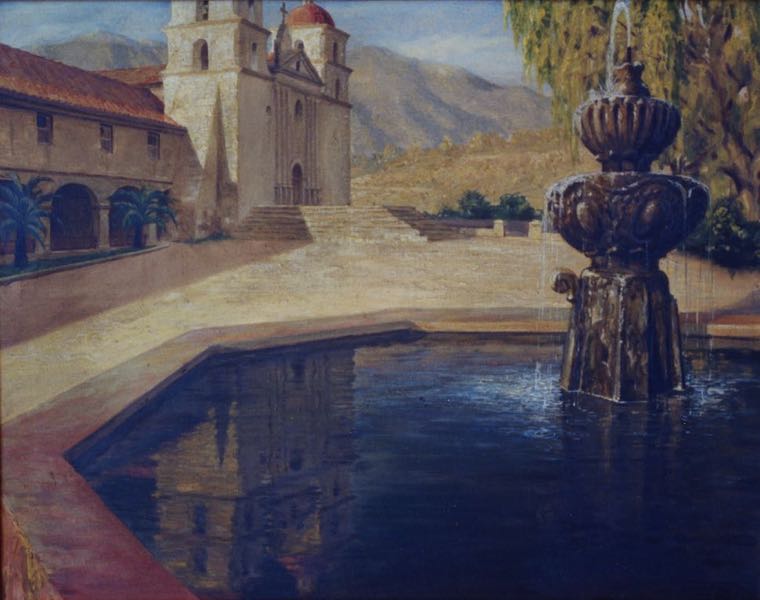 Mission Santa Barbara, 1919, -Oil on canvas, -Collection of the Royal Family, Belgium, -Identical Copy, Collection of the Tasca Estate