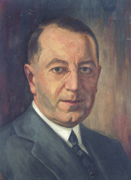 J. David Larson, 1929, -Oil sketch for final portrait, -Collection of the Tasca Estate