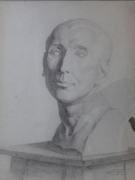 Emperor, possibly Augustus Caesar, -1904&#8211;1906, -Graphite on paper, -Collection of the Tasca Estate