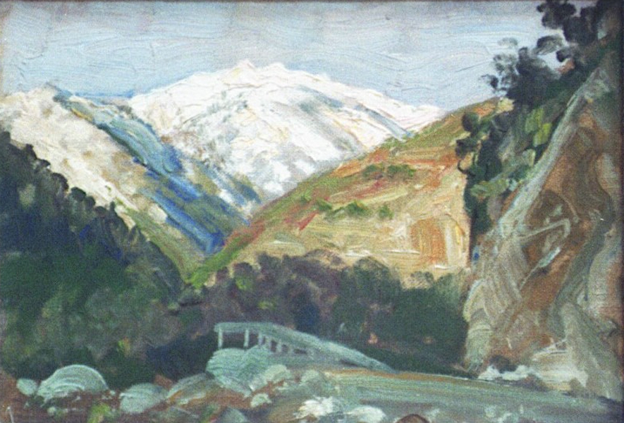 Waterfall, 1925 to 1930, -Oil on canvas, -Collection of the Tasca Estate